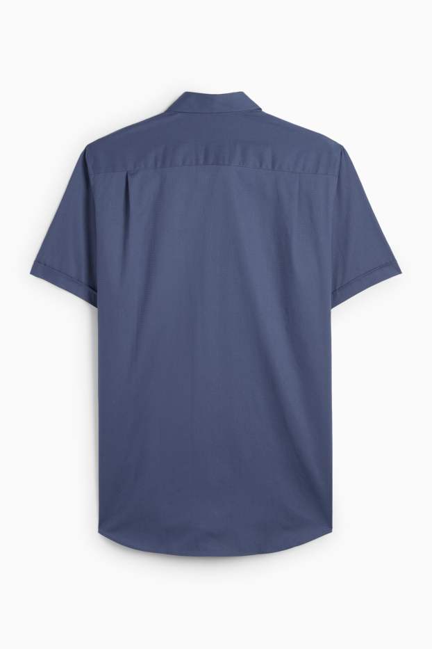 Uomo - Camicia business - regular fit - collo all'italiana - facile da stirare - blu scuro