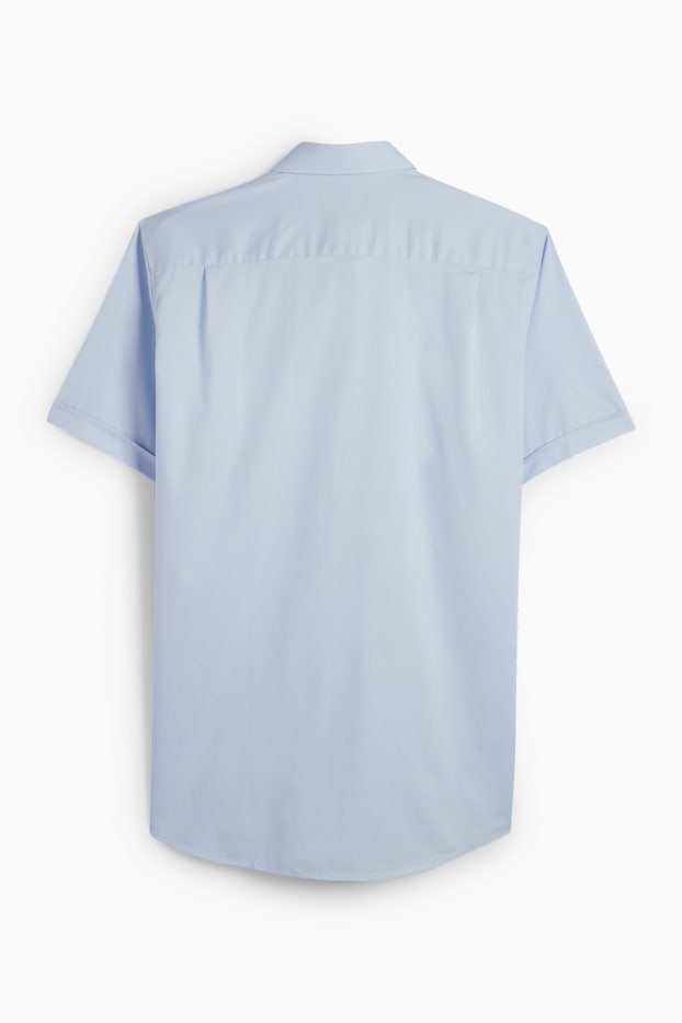 Uomo - Camicia business - regular fit - collo all'italiana - facile da stirare - azzurro