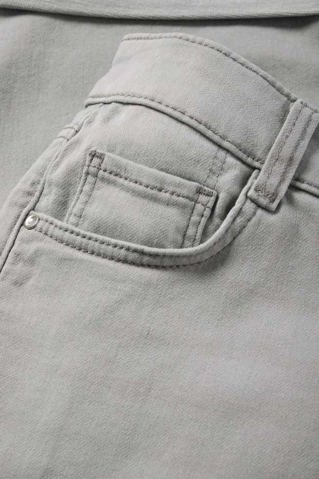 Damen - Jeans-Bermudas - Mid Waist - LYCRA® - helljeansgrau