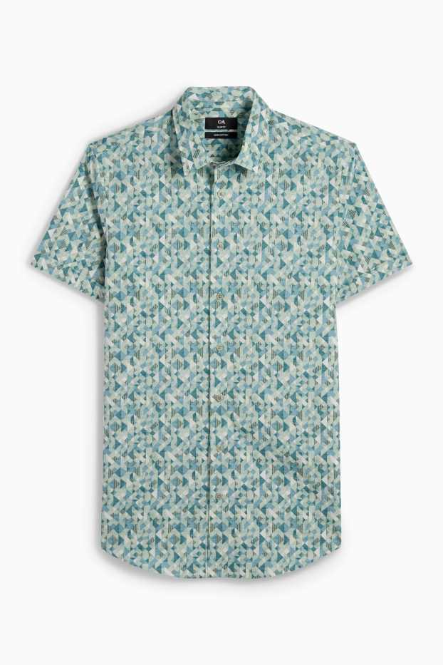 Herren - Businesshemd - Slim Fit - Kent - gemustert - hellgrün