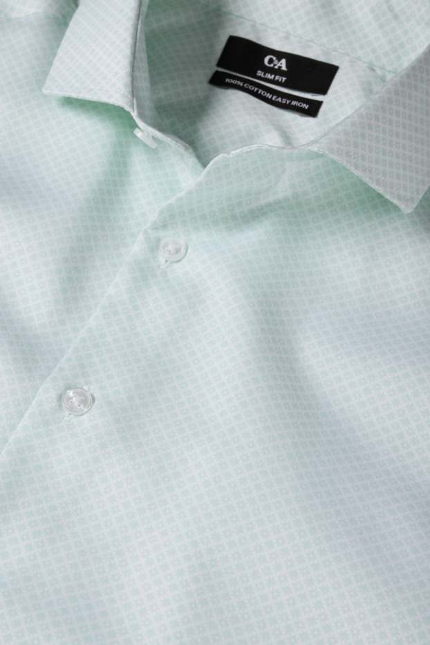Men - Business shirt - slim fit - kent collar - easy-iron - patterned - mint green