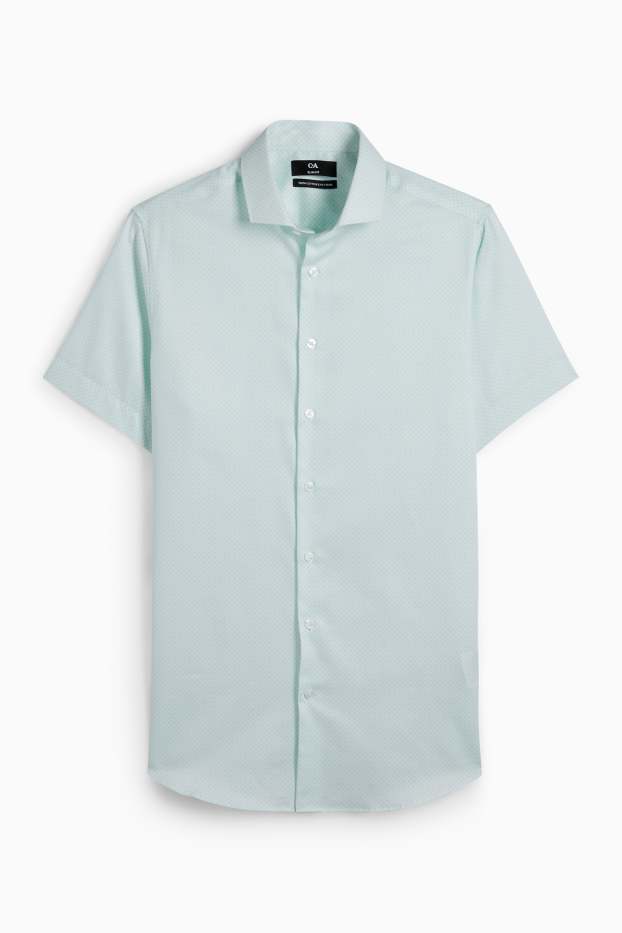 Men - Business shirt - slim fit - kent collar - easy-iron - patterned - mint green