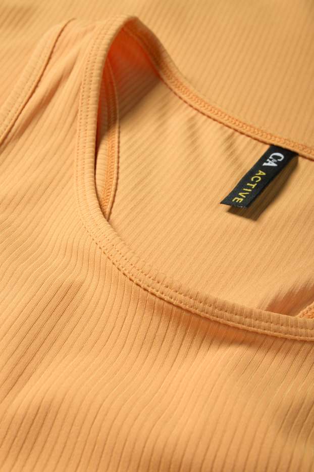 Women - Technical top - ribbed - orange