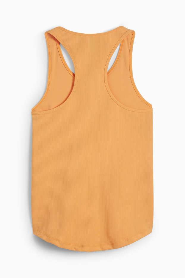 Women - Technical top - ribbed - orange