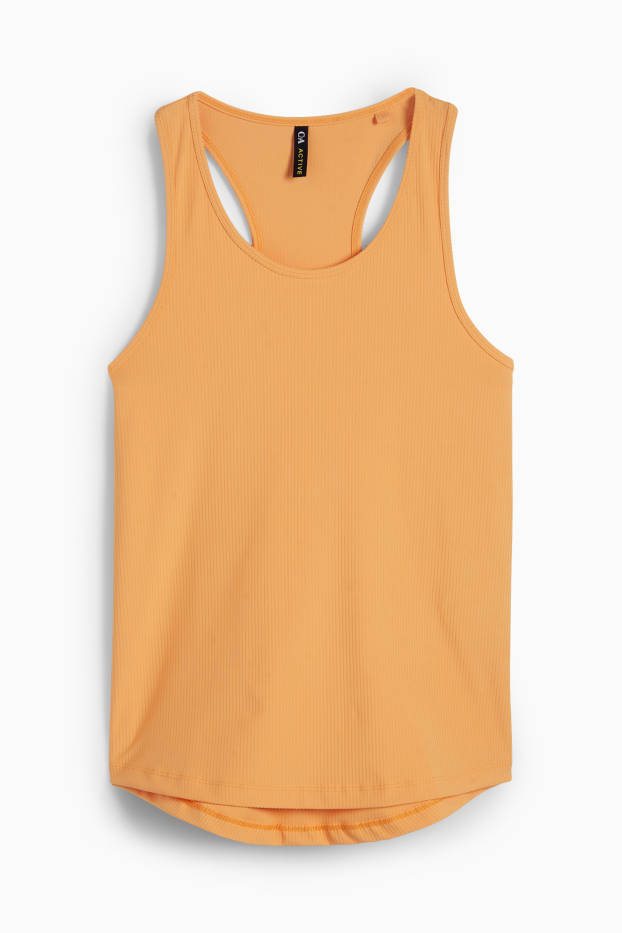 Women - Technical top - ribbed - orange