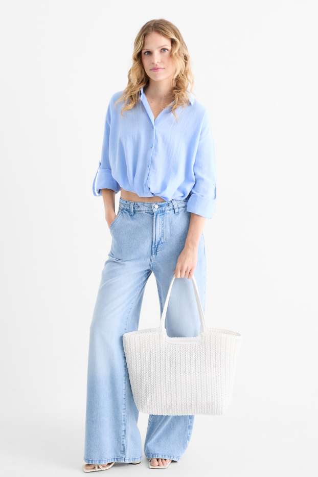 Donna - Shopper grande in paglia - bianco