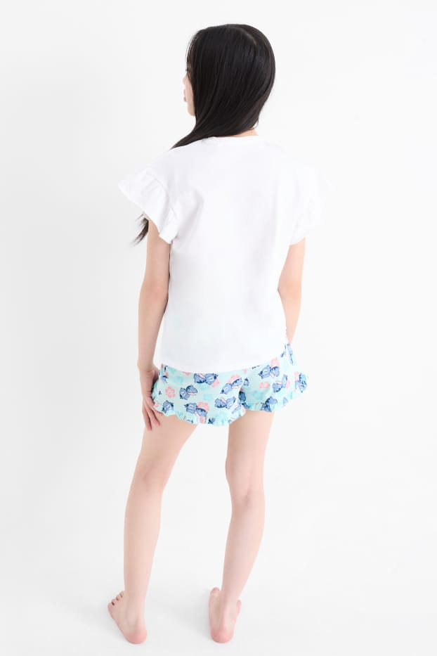 Children Girls - Lilo & Stitch - shorty pyjamas - 2 piece - white