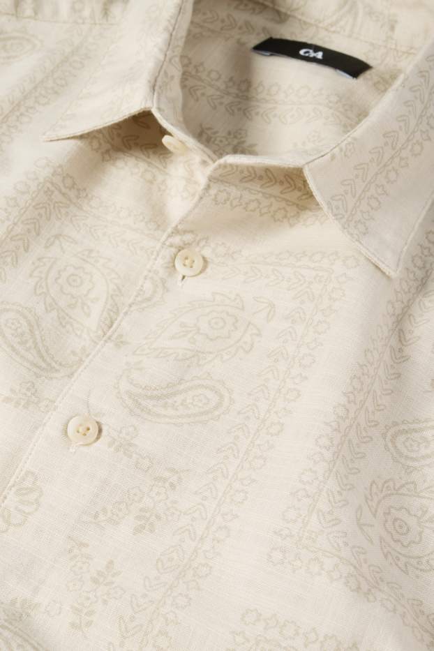 Hombre - Camisa - regular fit - Kent - estampada - beige claro