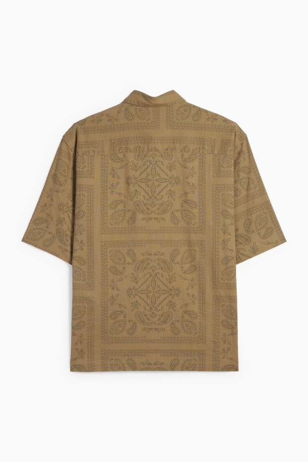 Heren - Overhemd - regular fit - kent - met patroon - groen