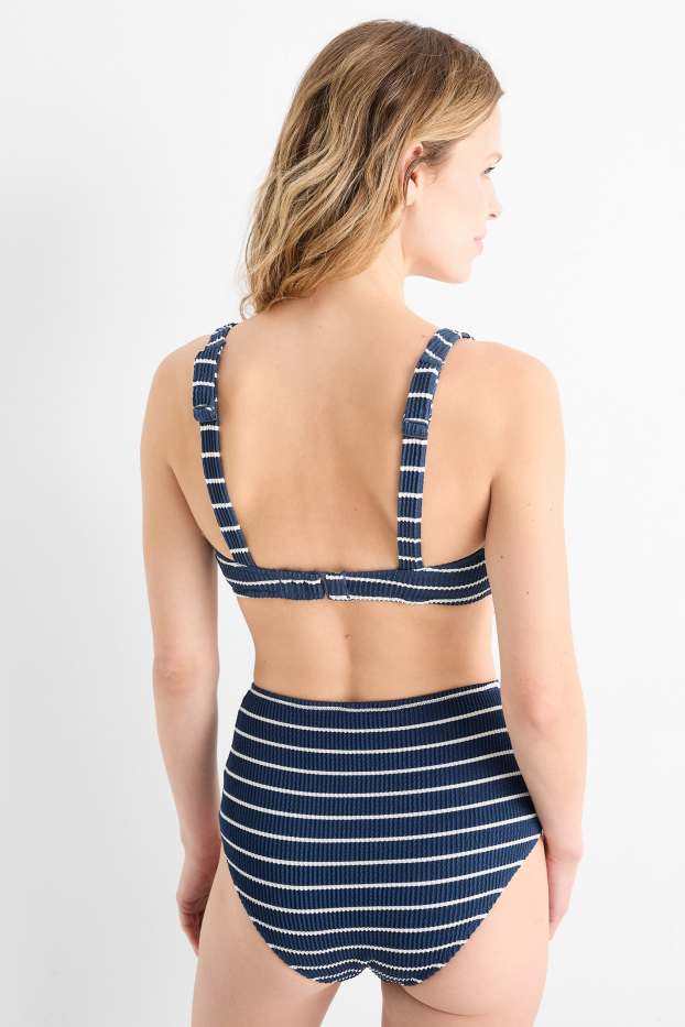 Femmes - Haut de bikini - ampliforme - LYCRA® XTRA LIFE™ - à rayures - bleu / blanc