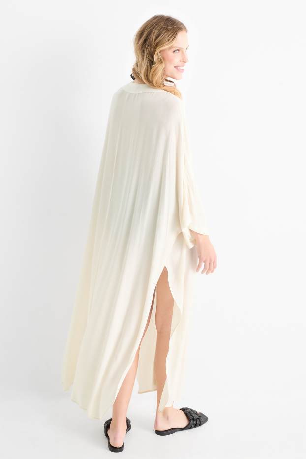 Femmes - Kimono - texturé - blanc crème