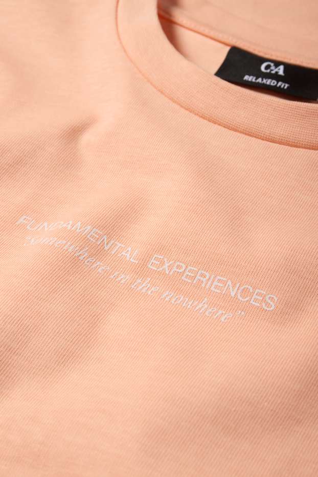 Heren - T-shirt - relaxed fit - oranje