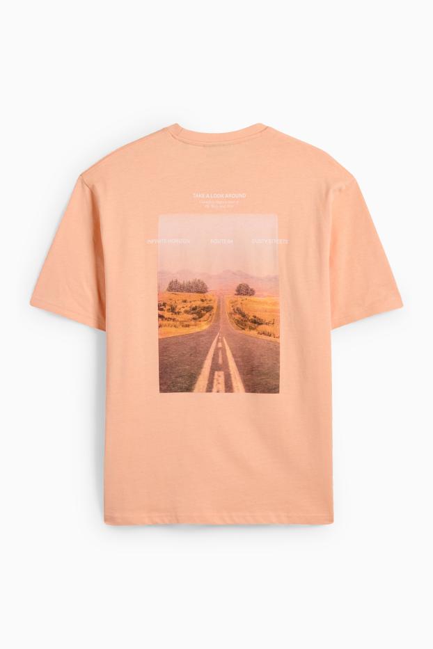 Heren - T-shirt - relaxed fit - oranje