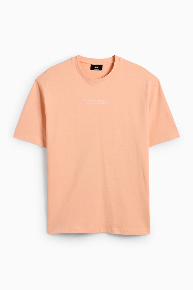 Heren - T-shirt - relaxed fit - oranje