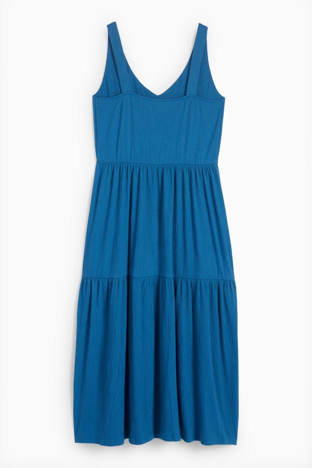 Dona - Vestit de línia A - estructurat - blau fosc