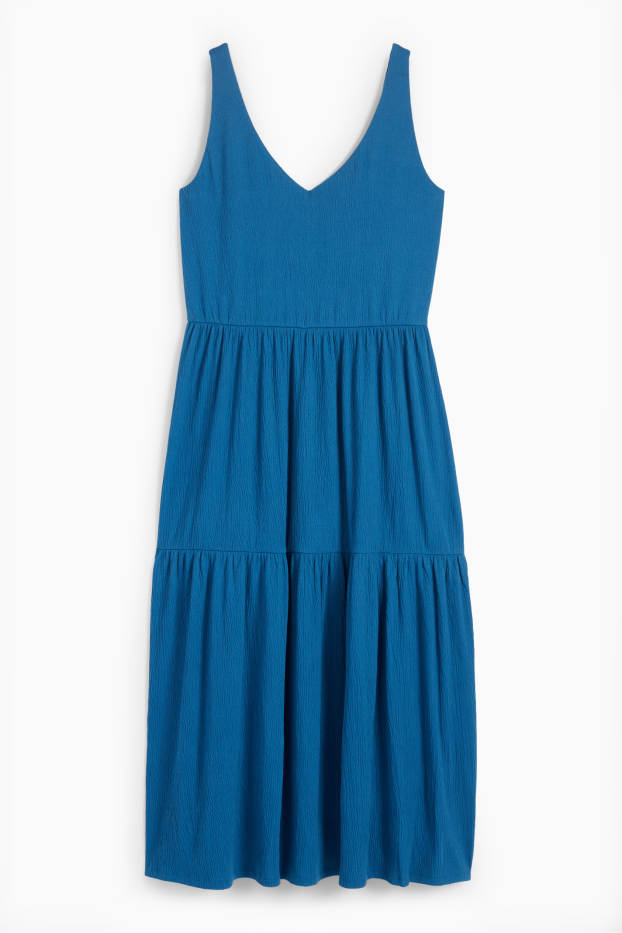 Dona - Vestit de línia A - estructurat - blau fosc