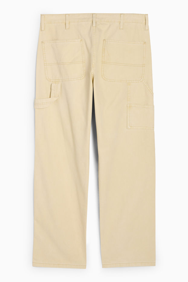 Heren - Relaxed jeans - licht beige