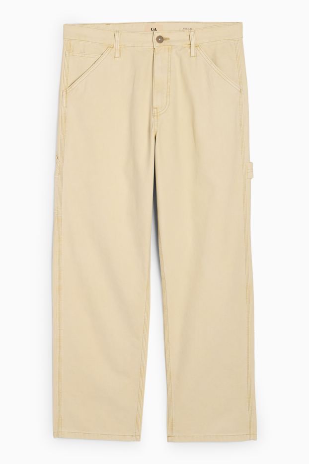 Heren - Relaxed jeans - licht beige