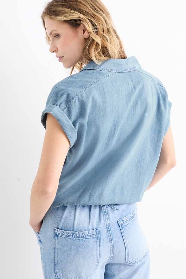 Dames - Spijkerblouse - jeanslichtblauw