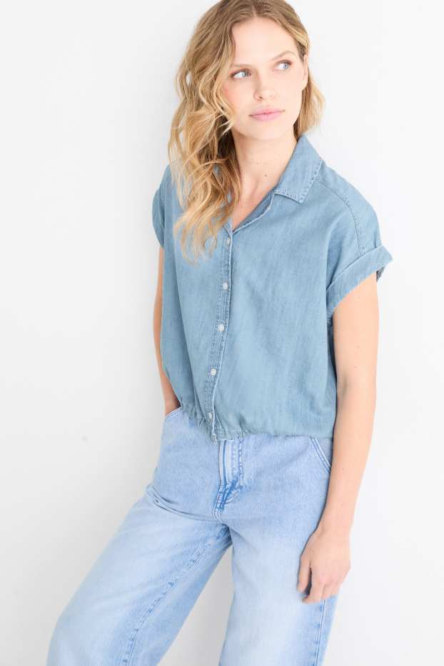 Dames - Spijkerblouse - jeanslichtblauw