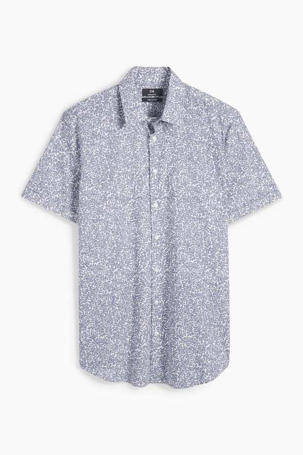 Hommes - Chemise - regular fit - col kent - à motif - bleu