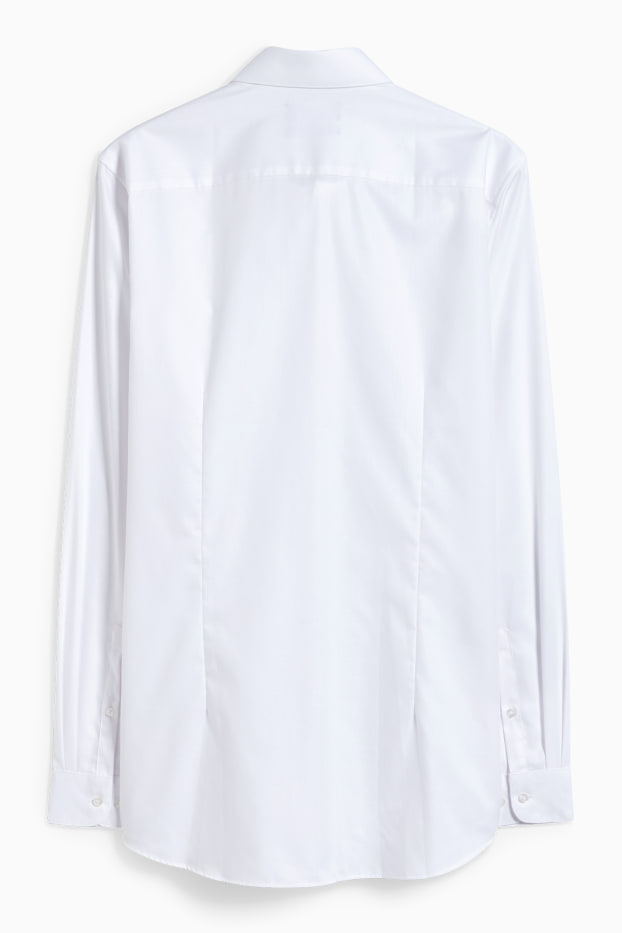 Pánské - Business košile - slim fit - kent - snadné žehlení - bílá