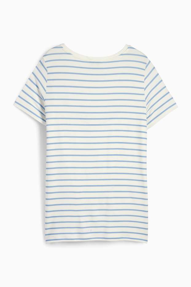 Mujer - Camiseta de lactancia - de rayas - blanco / azul claro