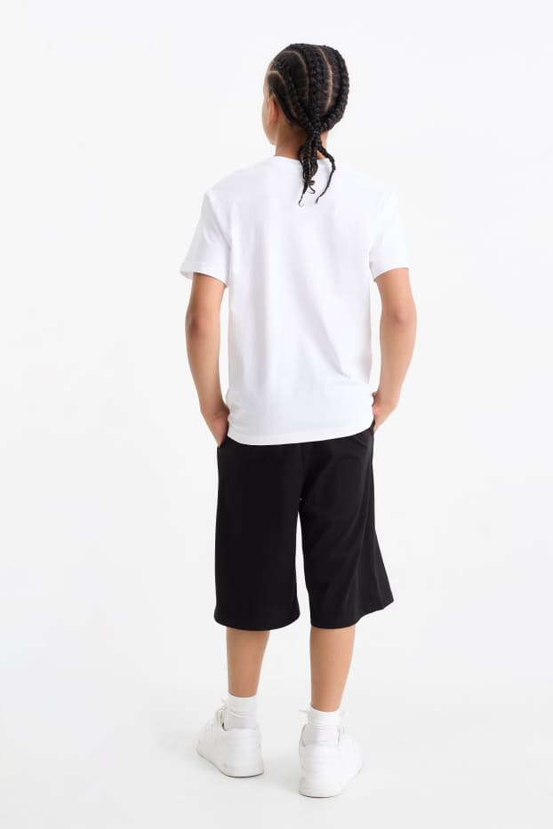 Copii - Băieți - Baschet - set - tricou cu mânecă scurtă și pantaloni scurți - 2 piese - negru / alb