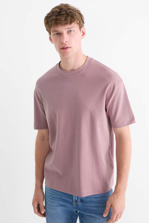 Pánské - Tričko - regular fit - světle fialová