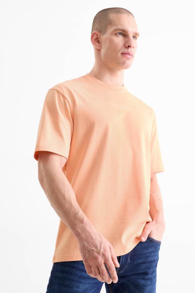 Heren - T-shirt - relaxed fit - oranje