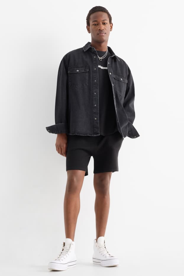 Herren - Shorts - strukturiert - schwarz