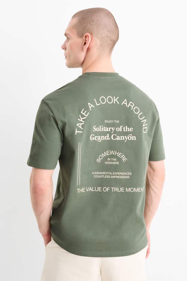 Men - T-shirt - relaxed fit - dark green