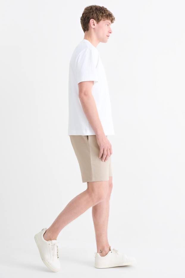 Men - Sweat shorts - light beige