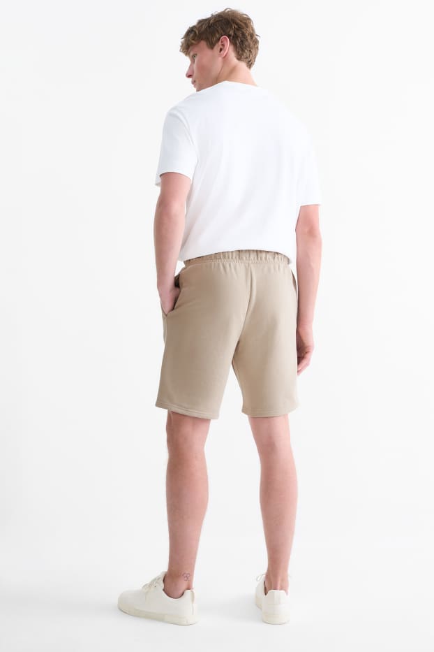 Men - Sweat shorts - light beige