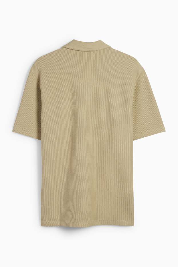 Hommes - Chemise - relaxed fit - col à revers - texturée - vert clair