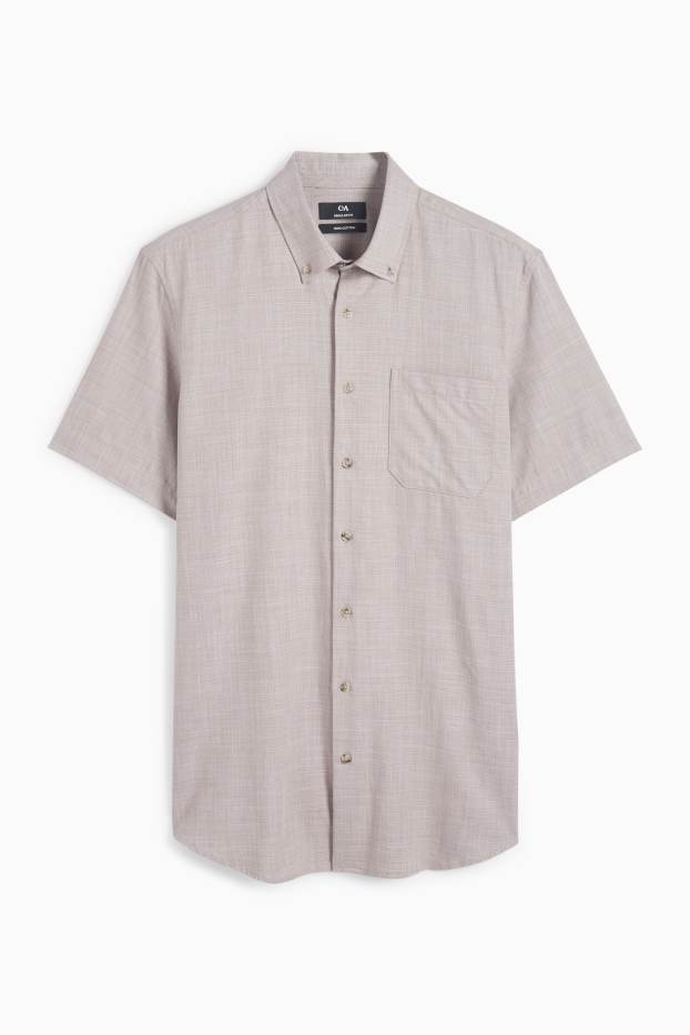 Herren - Businesshemd - Regular Fit - Button-down - taupe