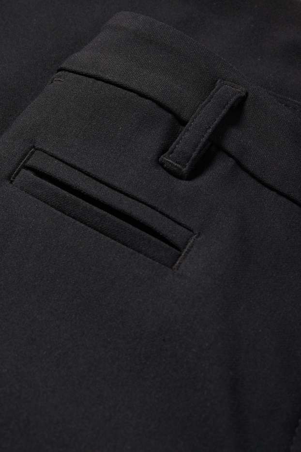 Dames - Capri broek - mid waist - slim fit - zwart