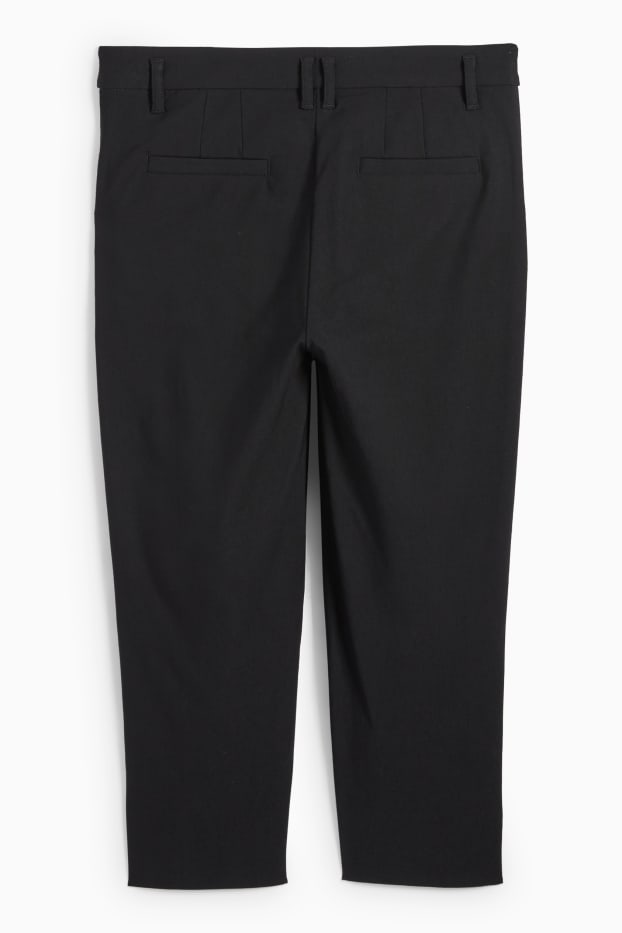 Dames - Capri broek - mid waist - slim fit - zwart