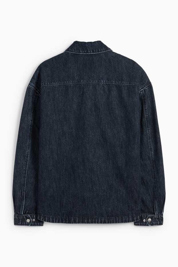 Bărbați - Jachetă tip cămașă de blugi - regular fit - guler Kent - denim-albastru închis