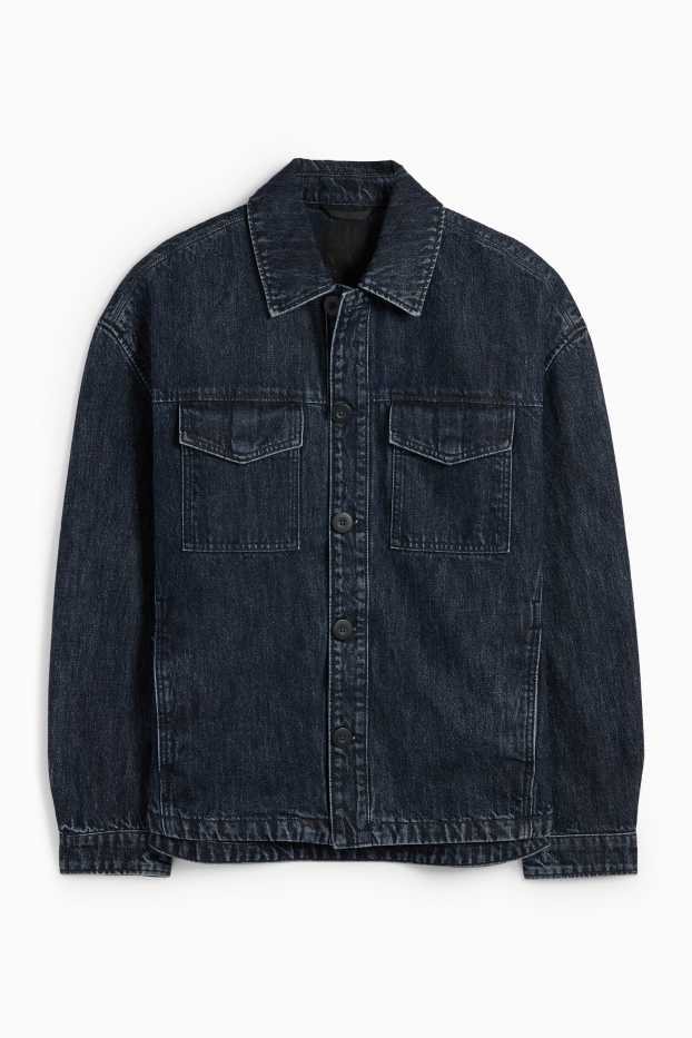 Bărbați - Jachetă tip cămașă de blugi - regular fit - guler Kent - denim-albastru închis