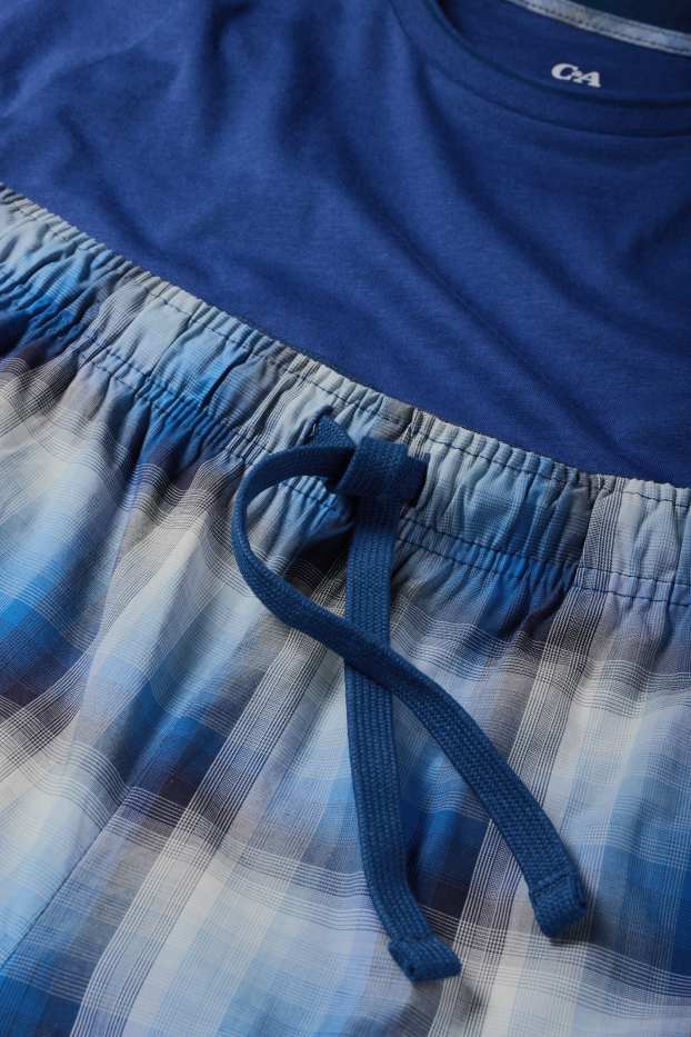 Herren - Shorty-Pyjama - blau