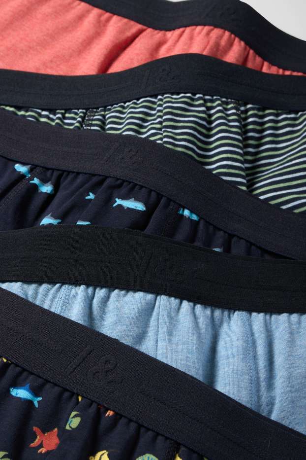Heren - Set van 5 - trunks - donkerblauw