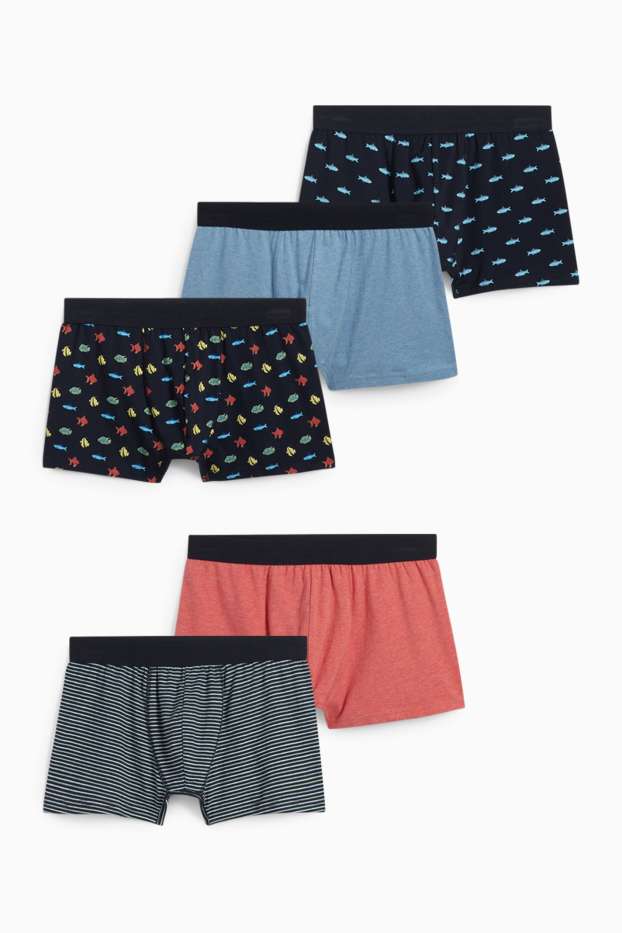 Heren - Set van 5 - trunks - donkerblauw