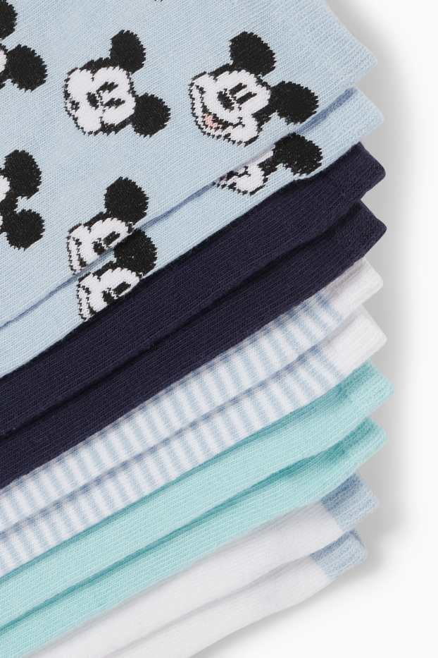 Femmes - Lot de 5 paires - chaussettes de sport à motif - Mickey Mouse - bleu