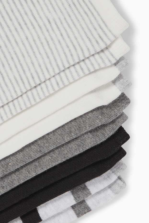 Damen - Multipack 5er - Sneakersocken - gestreift - cremeweiß