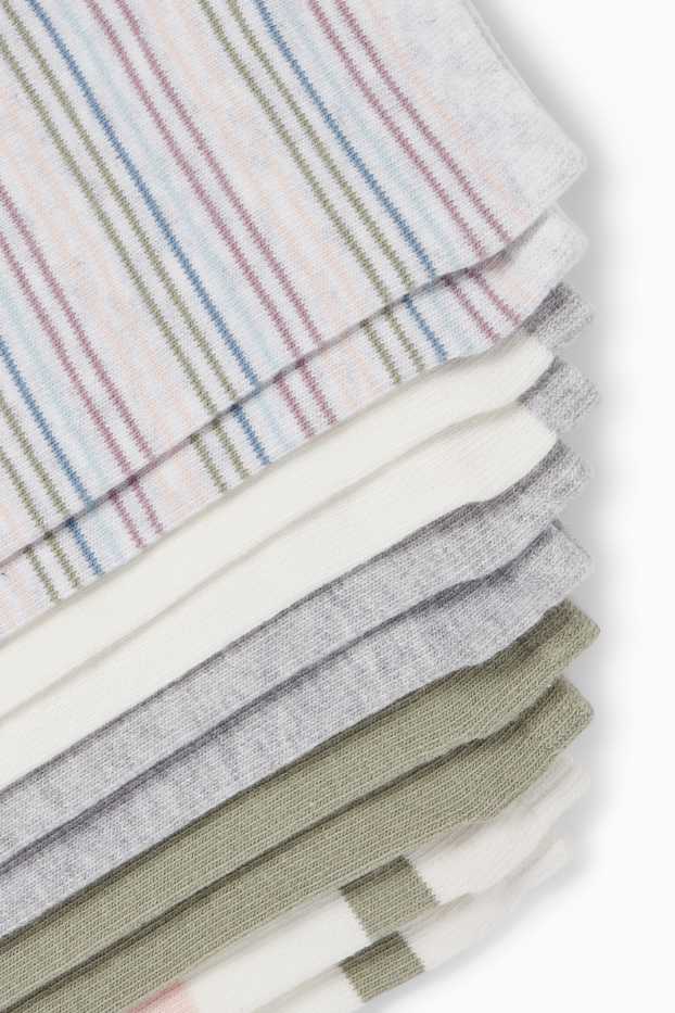 Damen - Multipack 5er - Sneakersocken - gestreift - grau