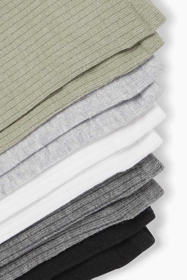Damen - Multipack 5er - Sneakersocken - gerippt - grau