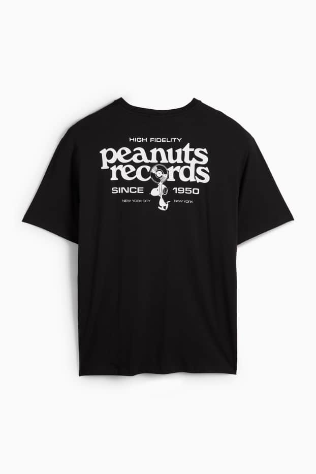 Pánské - Tričko - relaxed fit - Peanuts - černá