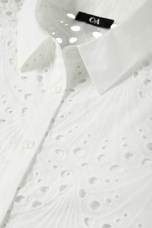 Femmes - Chemisier - broderie anglaise - blanc