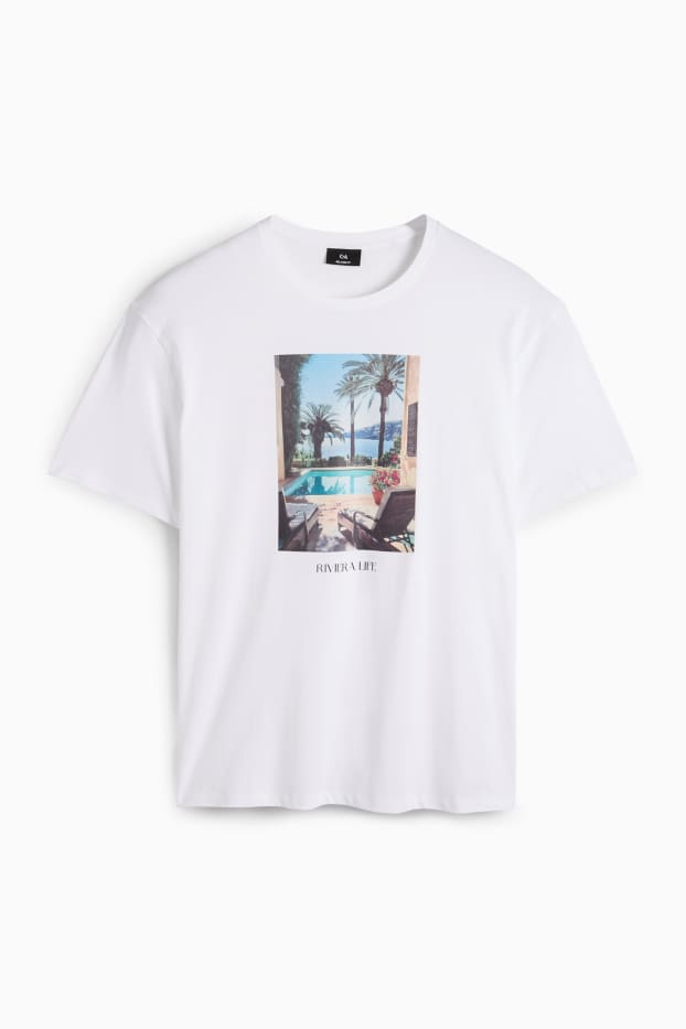 Hombre - Camiseta - relaxed fit - blanco